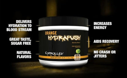 CONTROLLED LABS Orange HydraPush Electrolyte Powder, 60 Servings - Advanced Hydrating Recovery - Coconut Water & Taurine - Boost Energy & Increase Endurance (Sour Green Apple)