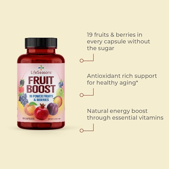 LifeSeasons Fruits & Veggies Supplements - 40 Fruit & Vegetable Superfoods - Nutritional Support for Immunity and Wellness - Vitamins Minerals & Antioxidants - 3X Potency - 90 Count (Pack of 2)