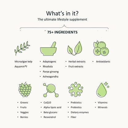 Nuzest Greens Powder Good Green Vitality – Vitamins, Minerals & Superfoods – Vegan Multivitamin Supplement (10g (Pack of 5))