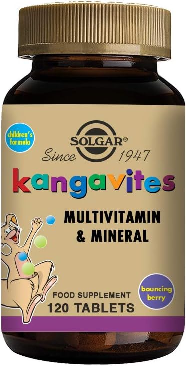 Solgar Kangavites, Bouncin’ Berry Flavor - 120 Chewable Tablets - Complete Multivitamin & Mineral Formula for Children - Vegan, Gluten Free