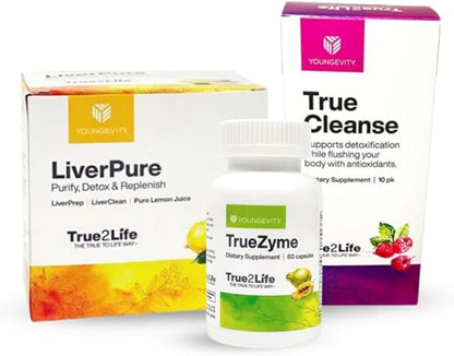Youngevity 30 Day Detox - Liver, Gut, Digestion Ultimate Detox - 30+ fruits, herbs, and proprietary cofactors - Complete Natural Cleanse - Easy, fast detoxification - Detox + Replenish (30 Day Supply)