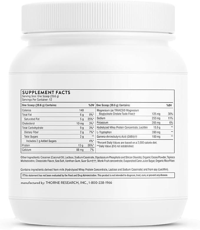 THORNE RecoveryPro - Whey Protein Muscle Recovery Supplement - Support Nutrition, Workout Performance & Sleep - NSF Certified for Sport - 12 Servings - 16.7 Oz