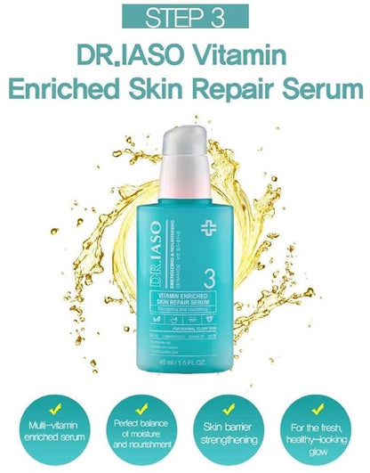 IASO Vitamin Enriched Skin Repair Serum | Highly Concentrated Multivitamin Serum, Vegetable Oils, Korean Skin Care, 1.5 oz