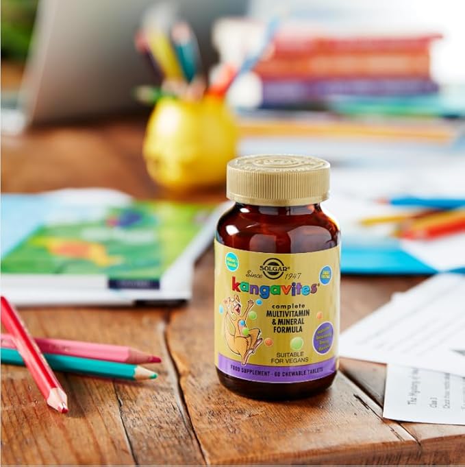 Solgar Kangavites, Bouncin’ Berry Flavor - 120 Chewable Tablets - Complete Multivitamin & Mineral Formula for Children - Vegan, Gluten Free