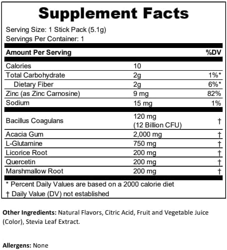 Digestion - Gut Health Supplement - For Metabolism, Digestion & Detox - Prebiotics & Postbiotics Drink Mix - With Bacillus Coagulans & L-Glutamine - 30 Packets - Cherry Limeade