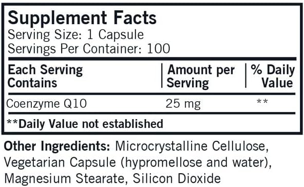 Kirkman Coenzyme Q10 25 mg - Hypoallergenic || 100 Vegetarian Capsules || CoQ10 || Supports Immune System || Gluten and Casein Free || Capsules are Plant Based