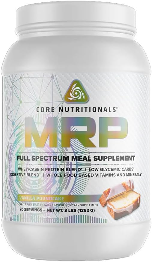 Core Nutritionals Platinum MRP Full Spectrum Meal Replacement, Sustained Release for All Day Amino Acid Support, 27G Protein, 20 Servings (Vanilla Poundcake)