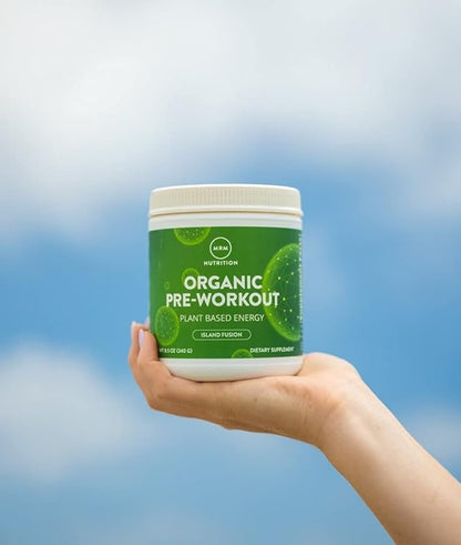 MRM Nutrition Organic Pre-Workout Powder | Island Fusion Flavored | Superfoods + 150mg Natural Caffeine + adaptogens | Clean Energy + Focus| Healthy Blood Flow | Vegan + Non-GMO | 20 Servings