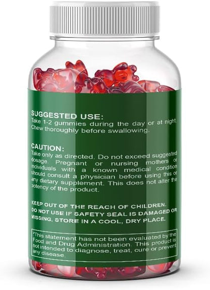 Vegan Iron Gummies,Multivitamin with Iron, Folate,Zinc for Man and Women,Strawberry Flavor (60 Ct)