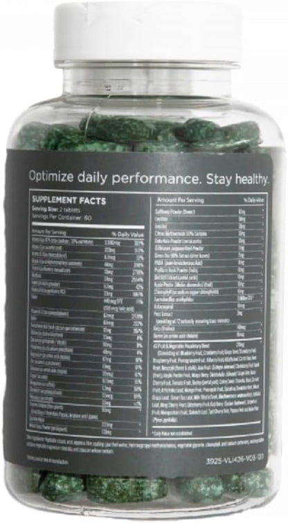 Pure for Men Multivitamin Supplement | Energy, Mood Support, Strong Bones, Antioxidants, Minerals | Vitamins A, B, C, D, Magnesium, Calcium | 42 Fruit & Vegetable Proprietary Blend | 120 Vegan Tablets