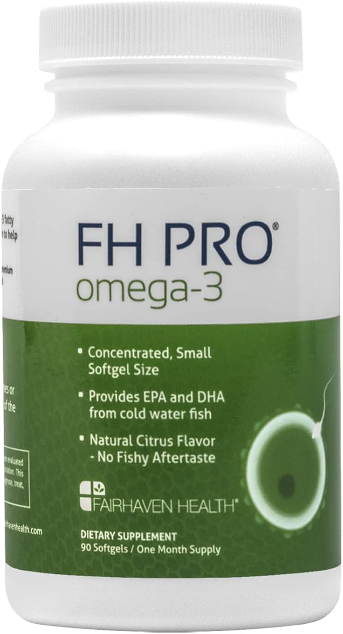 Fairhaven Health FH PRO Omega 3 Fatty Acids | Prenatal DHA and EPA Vitamin | Premium Icelandic Fish Oil Supplement for Pregnant Women and Nursing Mothers | 90 Softgels