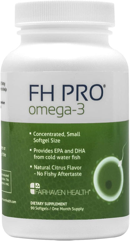 Fairhaven Health FH PRO Omega 3 Fatty Acids | Prenatal DHA and EPA Vitamin | Premium Icelandic Fish Oil Supplement for Pregnant Women and Nursing Mothers | 90 Softgels