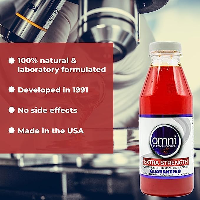 Wellgenix Omni Detox Cleanse Drink - 16 oz Fruit Punch Flavor - Quick Flush Body Detoxifier, Herbal Cleanse System Flush, Body Cleanser for Detox and Cleanse Your System