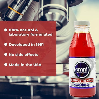 Wellgenix Omni Detox Cleanse Drink - 16 oz Fruit Punch Flavor - Quick Flush Body Detoxifier, Herbal Cleanse System Flush, Body Cleanser for Detox and Cleanse Your System