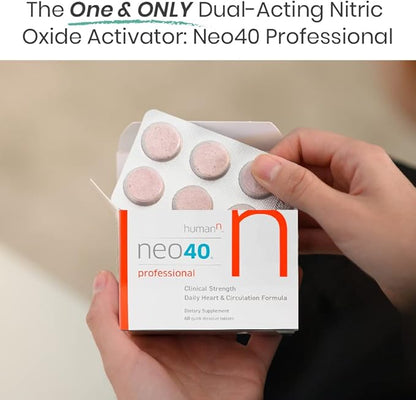 humanN Neo40 Professional - Daily Heart & Circulation Support - Methylfolate, Beet Root Powder, Hawthorn Berry, L-citrulline - 60 Dissolvable Tablets