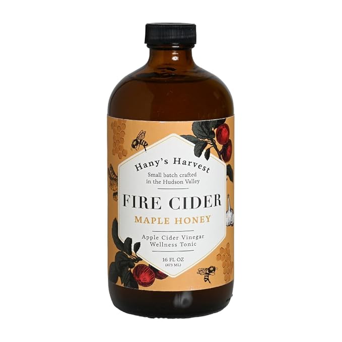 Hany's Harvest Maple Honey Fire Cider – 16 fl oz Glass Bottle | All-Natural, Small-Batch, Handcrafted, Non-GMO, Gluten-Free, Immune & Digestive Support