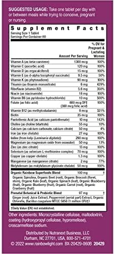 Rainbow Light High-Potency Prenatal One Multivitamin, Prenatal Health Multivitamin Supports Mom's Health and Baby's Development, With Vitamin C, Vegan, 60 Count