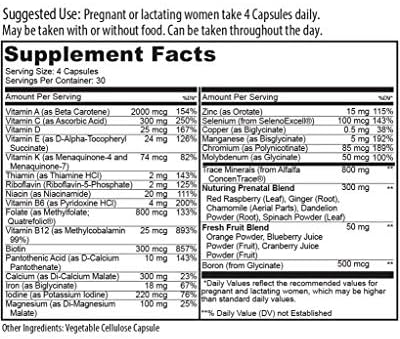 Sprigs Mama Bear Prenatal Vitamins-Capsule,Organic, 120 Tables