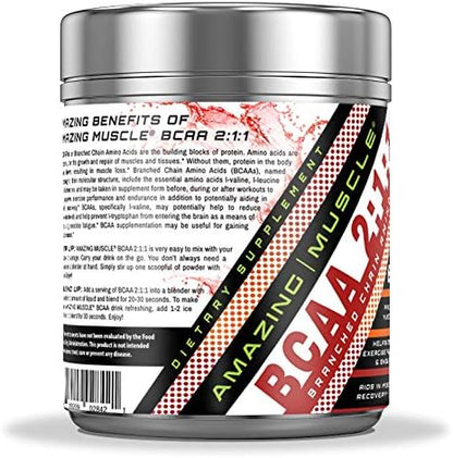 BCAA 2:1:1 Branched Chain Amino Acids Supplement | 6000 Mg Per Serving | Fruit Punch Flavor | 60 Servings