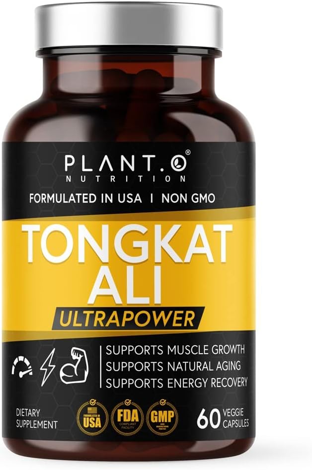Tongkat Ali Ultrapower - Longjack Extract Supplement for Stamina, Strength, Endurance, Lean Muscle Growth & Recovery - Men's Pre Workout Supplement 60 Capsules Non GMO