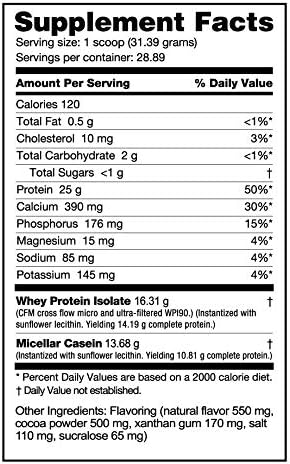 NutraBio Muscle Matrix Protein Powder - 25g of Protein Per Scoop - Whey Isolate and Micellar Casein Combo for Fast and Slow Release - Dutch Chocolate- 2 Pounds, 28 Servings