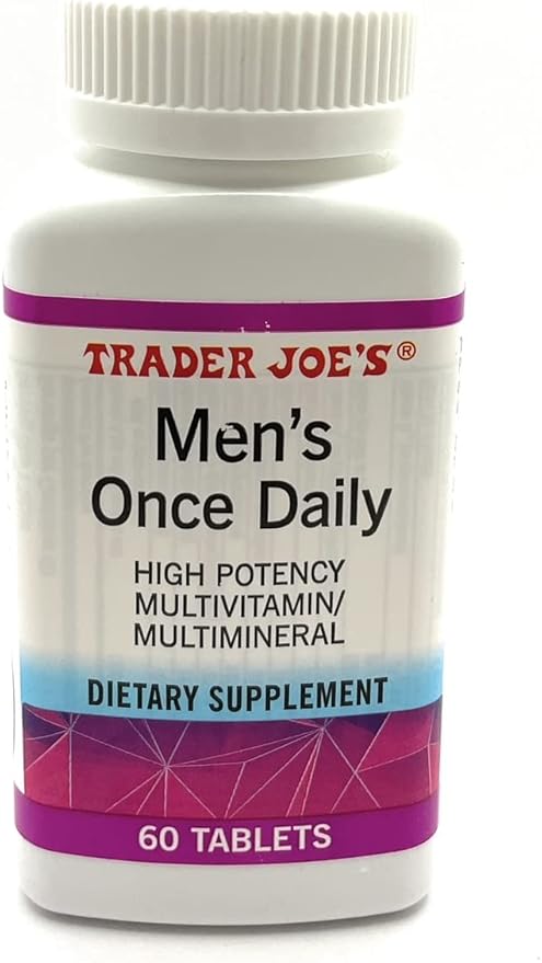 Men’s Gluten Free Once Daily High Potency Multivitamin & Multimineral Supplement 60 Tablets by Trader Joes (Pack of 1)