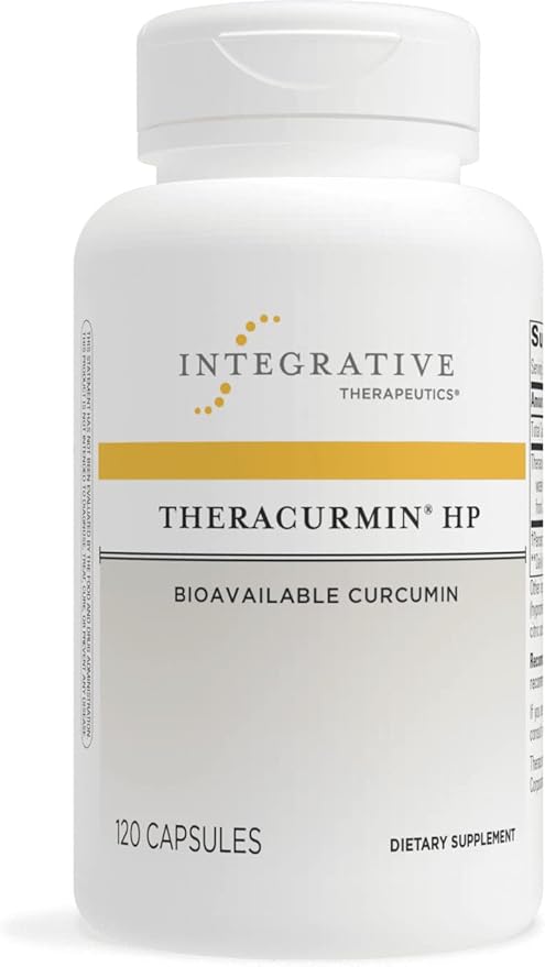 Integrative Therapeutics Theracurmin HP - High Absorption Turmeric & Curcumin Supplement - 27x More Bioavailable - Relief of Minor Discomfort Due to Occasional Overuse* - Vegan - 120 Capsules