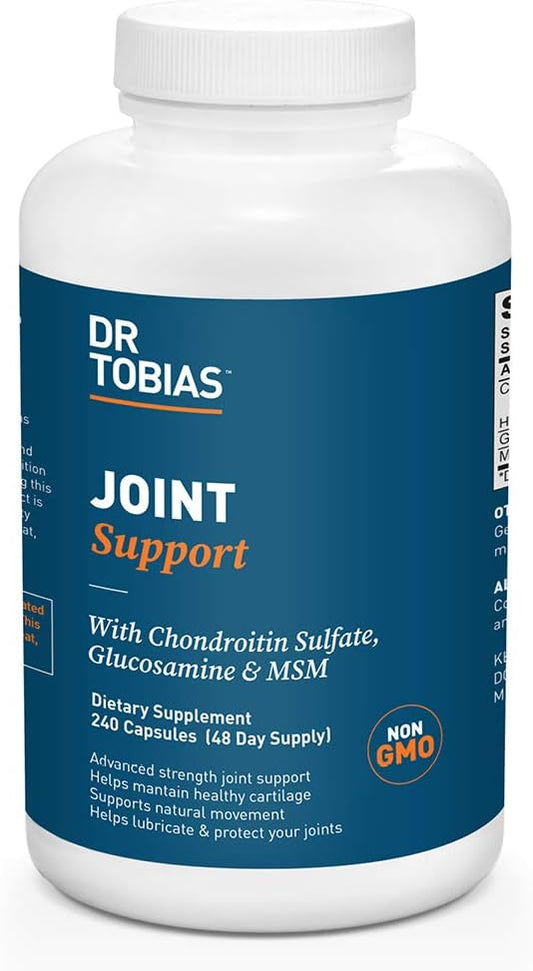 Dr. Tobias Joint Support Supplement with Glucosamine Chondroitin MSM, Supports Joint Health, Function & Flexibility, Extra Strength Joint Supplements for Men & Women, 240 Capsules