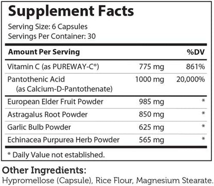 Zahler ImmunAbreve, Powerful Immune System Support, Contains Vitamin C Pantothenic Acid Echinacea and More, Certified Kosher (180 Capsules)
