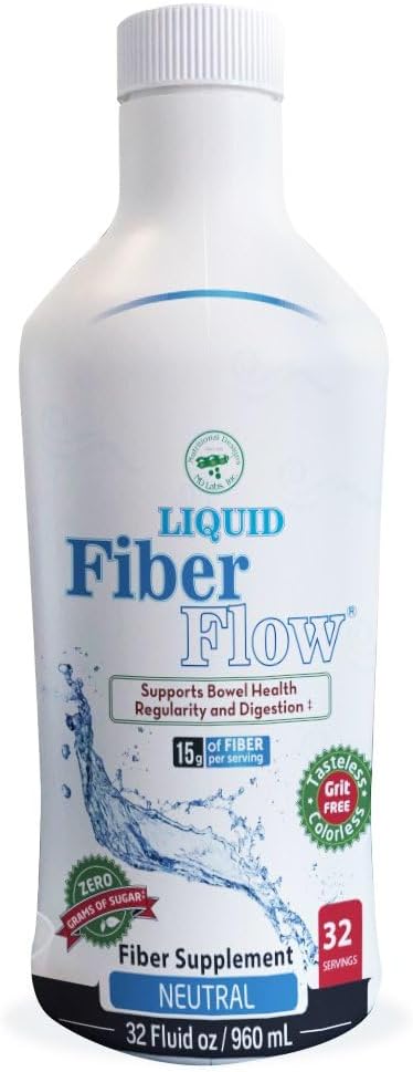 Nutritional Designs Liquid Fiber Flow Sugar-Free Prebiotic Inulin Fiber Supplement, All Natural Bowel Regularity Drink for Healthy Intestinal Balance (Liquid)