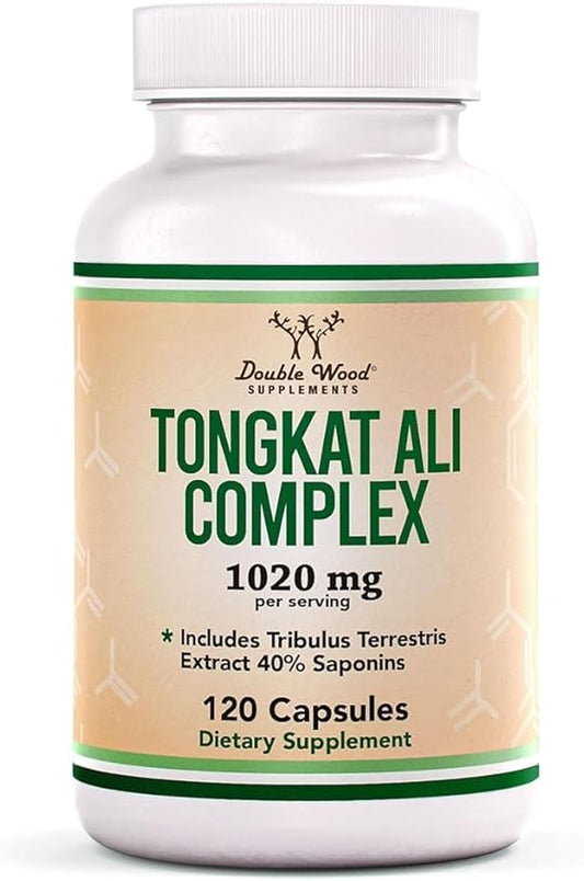 LJ100 Tongkat Ali for Men (120 Capsules) - Only Clinically Proven and Patented Men's Heath Supplement Tongkat Ali Formula (LJ100 Std to 40% Glycosaponins, 22% Eurypeptides) by Double Wood