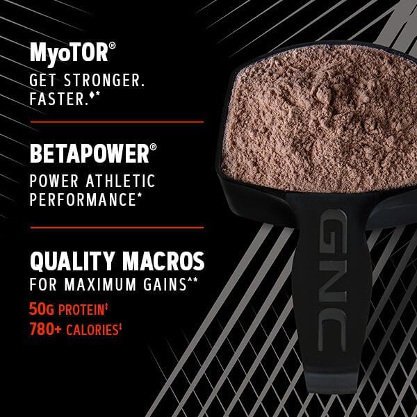 GNC AMP Mass XXX with MyoTOR Protein Powder | Targeted Muscle Building and Workout Support Formula with BCAA and Creatine | Chocolate | 13 Servings