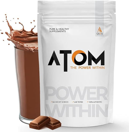 Asitis Nutrition AS-IT-is Atom Whey Protein 1kg/35.2 Oz with Digestive Enzymes | USA Labdoor Certified for Accuracy & Purity | Double Rich Chocolate Flavor | 27g Protein | 5.7g Bcaaâ