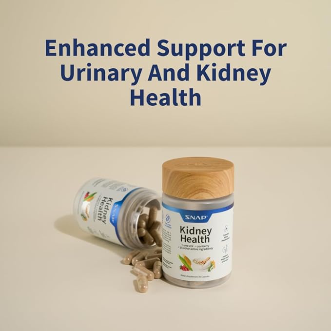 Snap Supplements Kidney Health Support, Kidney Cleanse Detox & Repair Formula, Uva Ursi Capsules, Kidney Supplement Kidney Restore, 15 Vitamins Plants & Herbs (60 Capsules)