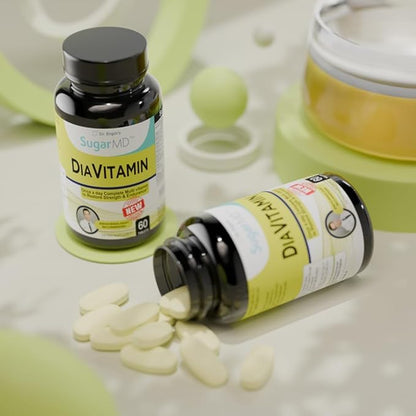 SugarMD Diavitamin Supplement Formula – Multivitamin for Men and Women – Multivitamins and Minerals – 60 Multi Vitamin Tablets – Restore Strength and Endurance – Non-GMO – Gluten-Free