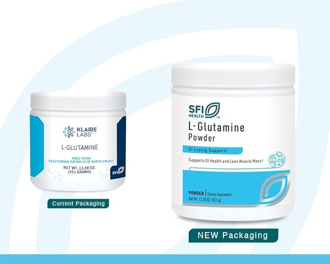 Klaire Labs L Glutamine Powder - 5000mg Free-Form & Hypoallergenic Amino Acid - Supports Muscle Recovery, Immune Support and GI Health - Non Dairy & Gluten Free (351 G / 60 Servings)