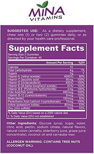 Halal Vitamins for Adults - Gummy Multivitamin for Men & Women | 11 Essential Vitamins for Overall Daily Health, Natural, Vegetarian, Non-GMO, Gelatin Free, Made in USA, Halal Vitamins - 90 Count