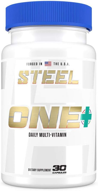 Steel Supplements ONE+ | Once Daily Multivitamin for Men and Women | Mineral Supplement for Immunity and Vitality | Vitamins A B C D E, Biotin, Spectra, Zinc, Magnesium | 30 Day Supply
