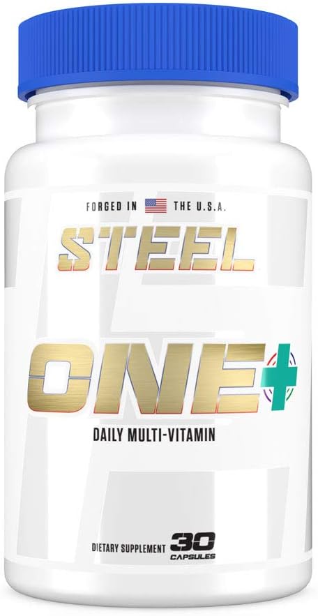 Steel Supplements ONE+ | Once Daily Multivitamin for Men and Women | Mineral Supplement for Immunity and Vitality | Vitamins A B C D E, Biotin, Spectra, Zinc, Magnesium | 30 Day Supply