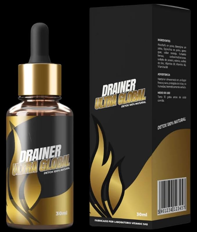 Eliminador de Grasa ULTRAGLOBAL DIURETICO 30 ml. Complemento Ideal que te ayuda bajar de peso, eliminar retención de líquidos, Tonificar masa Muscular magra y eliminar la ansiedad, Drainer
