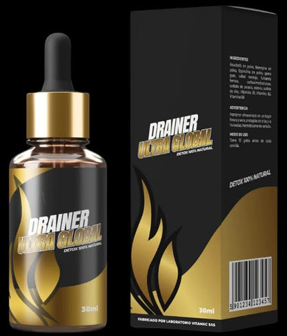 Eliminador de Grasa ULTRAGLOBAL DIURETICO 30 ml. Complemento Ideal que te ayuda bajar de peso, eliminar retención de líquidos, Tonificar masa Muscular magra y eliminar la ansiedad, Drainer