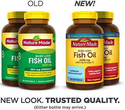 Fish Oil Burp-Less, 1200mg, 360mg Omega 3, 150ct