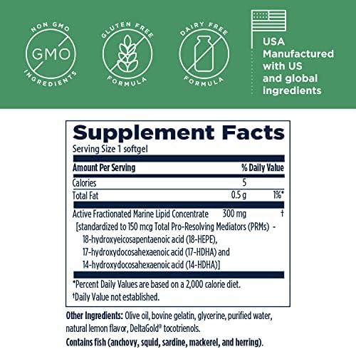 Designs for Health SPM Supreme - 3 Specialized Pro-Resolving Mediators from Fish Oil - Omega 3 Fatty Acids Supplement, SPM Fish Oil (60 Softgels)