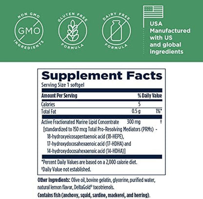 Designs for Health SPM Supreme - 3 Specialized Pro-Resolving Mediators from Fish Oil - Omega 3 Fatty Acids Supplement, SPM Fish Oil (60 Softgels)