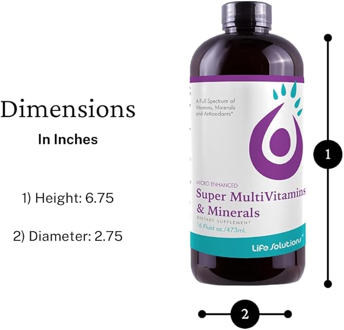 Liquid Super Multivitamin and Minerals - Premium Liquid Vitamins for Enhanced Absorption - Daily Liquid Multivitamin Supplement for Optimal Health and Wellness - 16 oz