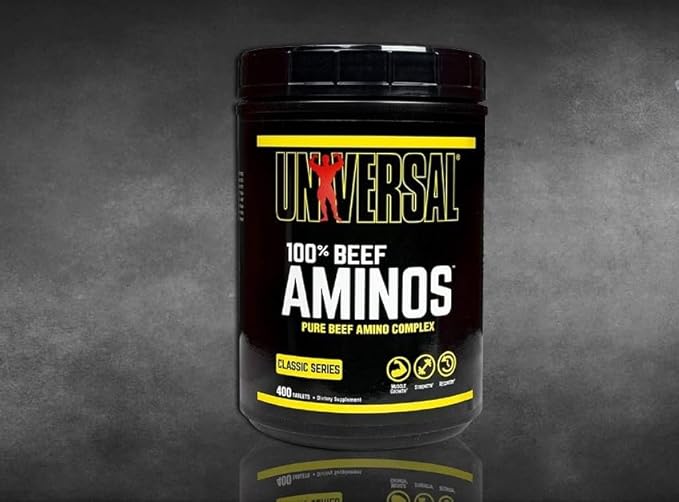 Universal 100% Beef Aminos Tablets | Pure Beef Amino Complex | Full Spectrum EAAs, BCAAs & Protein from Beef Protein Isolate & Pure Desiccated Argentine Beef Liver | 66 Servings, 200 Tablets