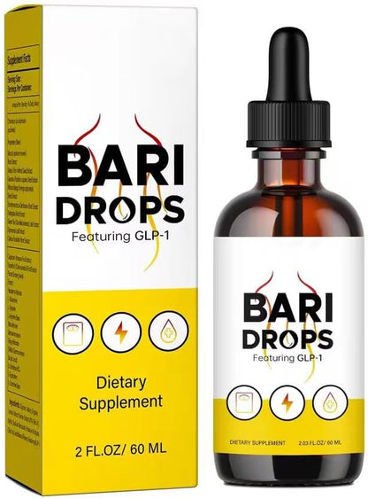 Bari Drops,Hunger & Metabolism Support Drops Featuring GLP-1, Fitness & Active Living, Supplement Drops