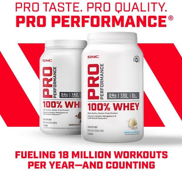 GNC Pro Performance 100% Whey Protein Powder | Supports Healthy Metabolism and Lean Muscle Recovery | Creamy Strawberry | 64 Servings