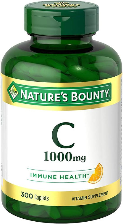 Nature's Bounty Vitamin C, Supports Immune and Antioxidant Health, Vitamin C Supplement, 1000mg, 300 Caplets