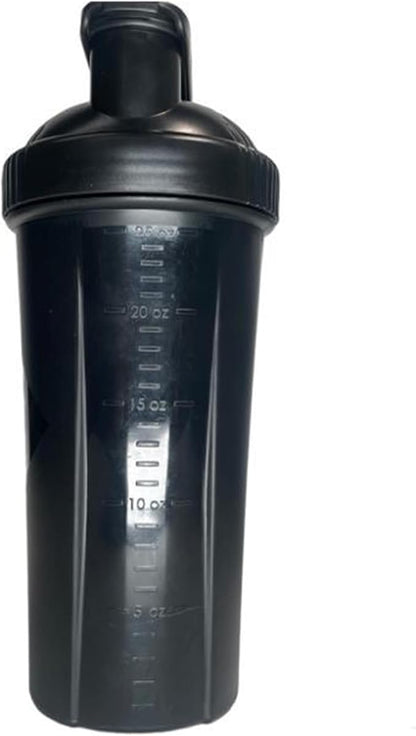 Classic Shaker Bottle for Protein Shakes Pre Workout and Supplements Plastic Whisk for that Perfect Mix Every Time | 28-Ounce | Black (3-Pack)